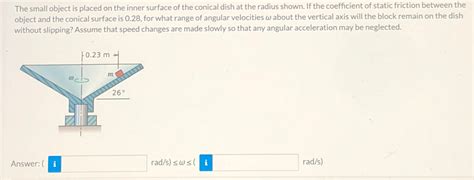 Solved The Small Object Is Placed On The Inner Surface Of Chegg