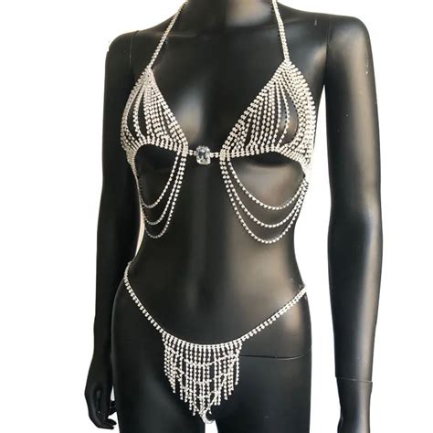 Hot Sexy Rhinestone Body Chain Bikini Piece Jewelry Crystal Erotic Lingerie For Women Party