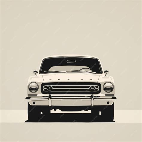 Premium Photo | Minimalist Black And White Ford Mustang Illustration On ...