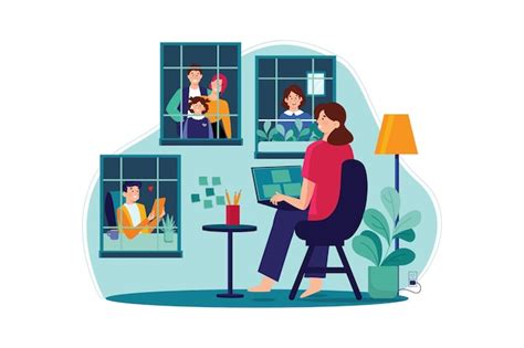 Premium Vector Social Isolation Illustration Concept Flat