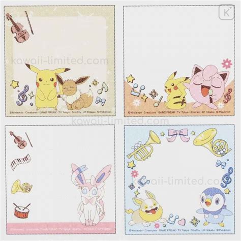 Japan Pokemon Choice Fusen Sticky Notes Music Eevee Jigglypuff