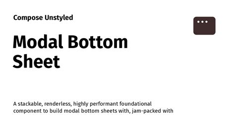 Modal Bottom Sheet Compose Unstyled