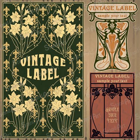 18 Art Nouveau Vector Covers Art Nouveau Clip Art Art Nouveau Vintage