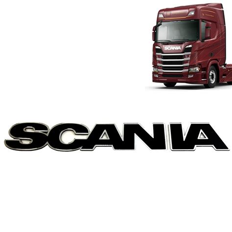 Emblema Letreiro Frontal Grade Para Caminh O Scania Ntg Black Piano