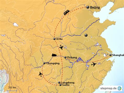 Stepmap China Rundreise Landkarte F R China