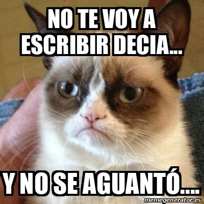 Meme Grumpy Cat No Te Voy A Escribir Decia Y No Se Aguant