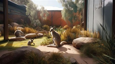 Premium AI Image | The kangaroo and wallaby habitat offers an immersive ...