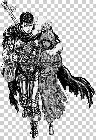 Guts Griffith Berserk Casca Manga Manga Manga Monochrome Cartoon