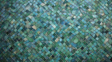 Premium AI Image | A green mosaic tile with a blue and green mosaic.