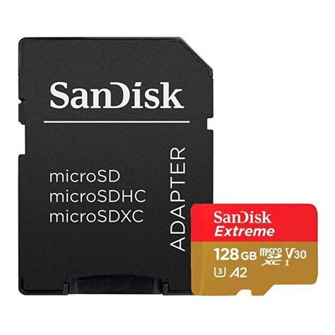 Cartão Memória Sandisk Extreme 128 Gb Adaptador Embalagem Submarino