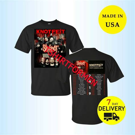 Slipknot Shirt And Volbeat Knotfest Roadshow 2019 Tour T Shirt Size Men