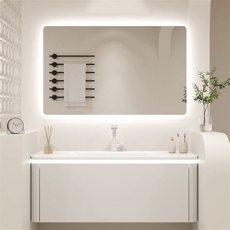 Wall Mount Bathroom Vanity Set Modern Bathroom Sink Vanity with Mirror - Clearhalo