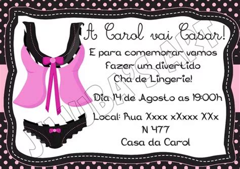 Arte Digital Convite Chá De Lingerie Para Imprimir Parcelamento sem juros