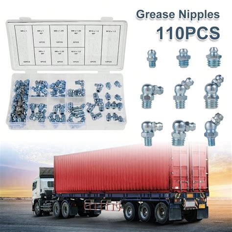 Pcs Grease Nipple Fittings Assortment Kit Straight Degree