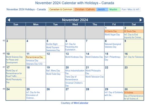 November 2024 Calendar With Holidays Canada 2024 Marji Novelia