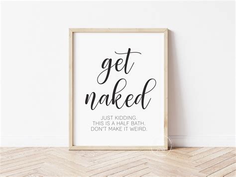 Funny Bathroom Print Get Naked Home Printable Bathroom Etsy
