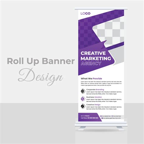 Roll up banner design 25806432 Vector Art at Vecteezy