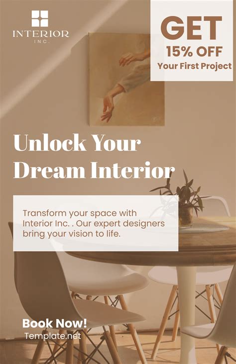 Free Interior Design Advertisement Poster Template to Edit Online