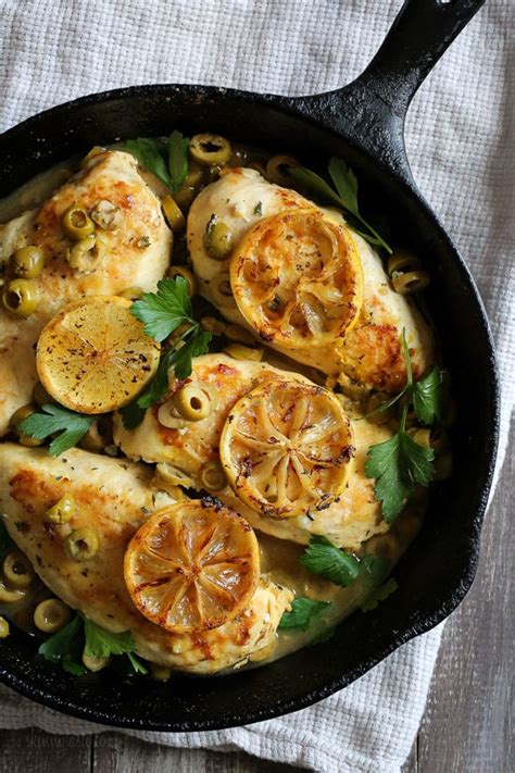 Skillet Lemon Chicken With Olives And Herbs Skinnytaste