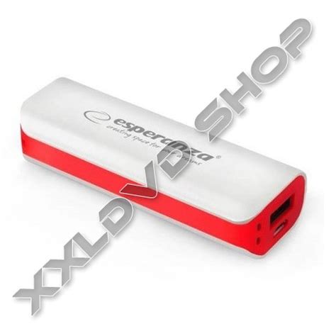 ESPERANZA EMP103 JOULE KÜLSŐ AKKUMULÁTOR 2200MAH POWERBANK FEHÉR PIROS