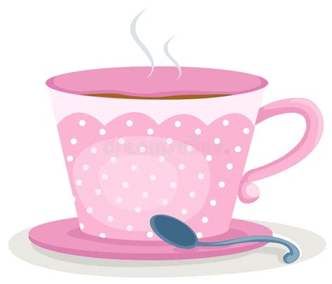 Pink tea cup stock illustration. Illustration of saucer - 11640473