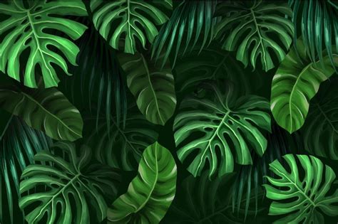 Fondo De Hojas Tropicales Vector Gratis