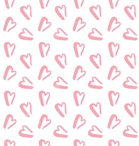 Vector Seamless Pattern Of Hand Drawn Pink Heart Stock Vector