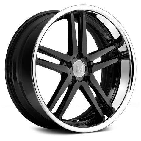 Mandrus® Simplex Wheels Gloss Black With Chrome Lip Rims