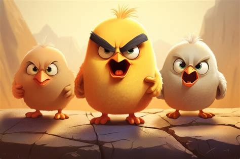 Premium Ai Image Angry Cute Chicks Cartoon