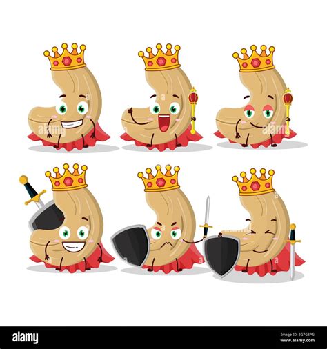 A Charismatic King Cashew Nuts Cartoon Character Wearing A Gold Crown