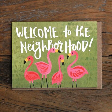 Flamingo Neighborhood By 1canoe2 On Etsy Greeting Card Sentiments