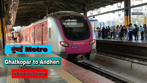 मबई metro train blue line 1 10 station 2 tracks Ghatkopar to