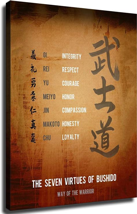 Amazon Bushido Virtues Poster Canvas Picture Hd Print Artwork