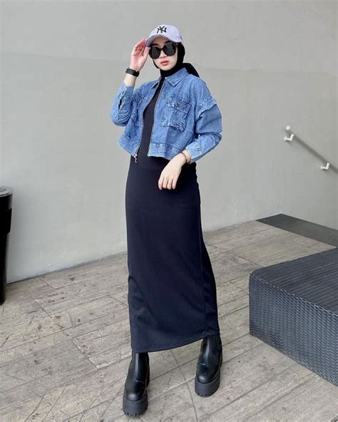 Tampil Stylish Dengan Ootd Jaket Jeans Hijab Terkini