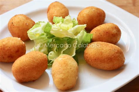 Croquetas de queso Idiazábal y puerro Receta Mercado Calabajío