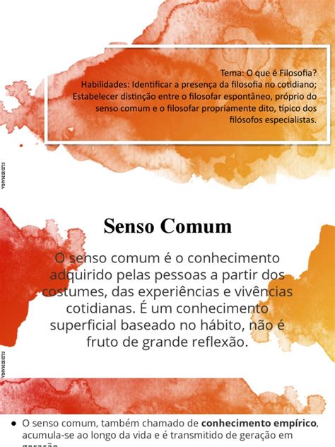 Conhecimento De Senso Comum - Conceito de Senso Comum, Senso Crítico e Filosofia | PDF | Conhecimento ...