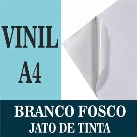 100 Adesivo Vinil Branco Fosco Jato De Tinta Prova D água A4