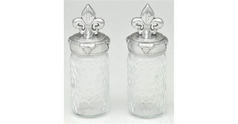 Fleur De Lis Aluminum Serveware Salt And Pepper Set By Arthur Court