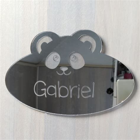 Miroir Mural D Coratif Plaque De Porte Panda Personnalisable Plexi