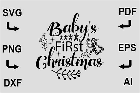 Babys First Christmas Svgt Shirt Design Graphic By Creativedesignshop