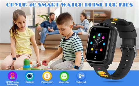 OKYUK Montre Intelligente Pour Enfants 4G GPS Smartwatch Pour Enfants