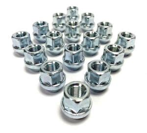 16x M12 X 1 5 19mm Hex Tapered Seat Open Alloy Wheel Nuts Silver