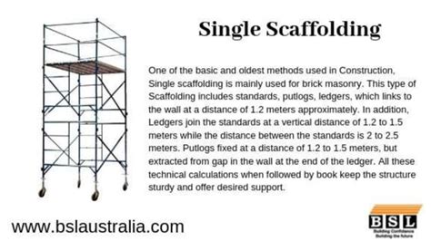 Types Of Scaffolding Bsl Australia Australia Scaffolding