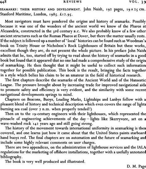 Seamarks: Their History and Development. John Naish, 192 pages, 19×25 cm. Stanford Maritime ...