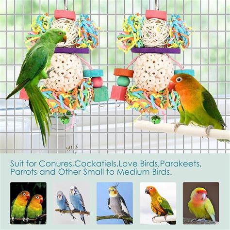 Bird Toys Conure Toys Hanging Natural Soft Sola Ball Beak Chew Shred