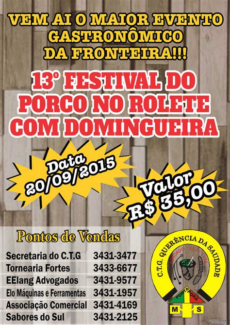 CTG promove 13º Festival do Porco no Rolete Domingueira Conesul News