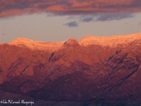 The Sandia Mountains Snow Capped at Sunset