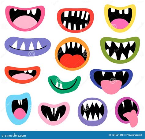 Funny Vector Monster Mouths, Open and Closed Stock Vector ...