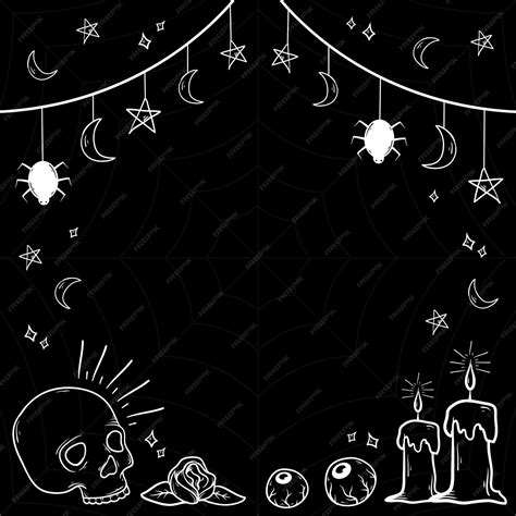 Halloween goth aesthetic background | Premium Vector