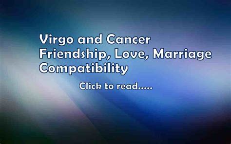 Virgo Cancer Compatibility for Friendship, Love, Marriage - Life In Vedas